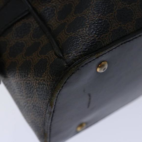 CELINE Macadam Canvas Hand Bag PVC Brown Black Auth bs12763 - Picture 9 of 16